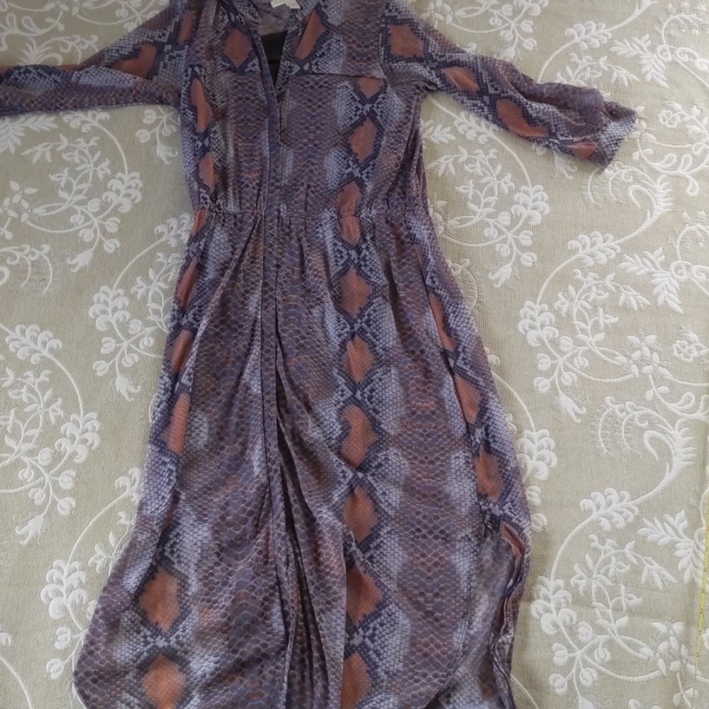 Weston Wear sheer lined shirt dress snakeskin